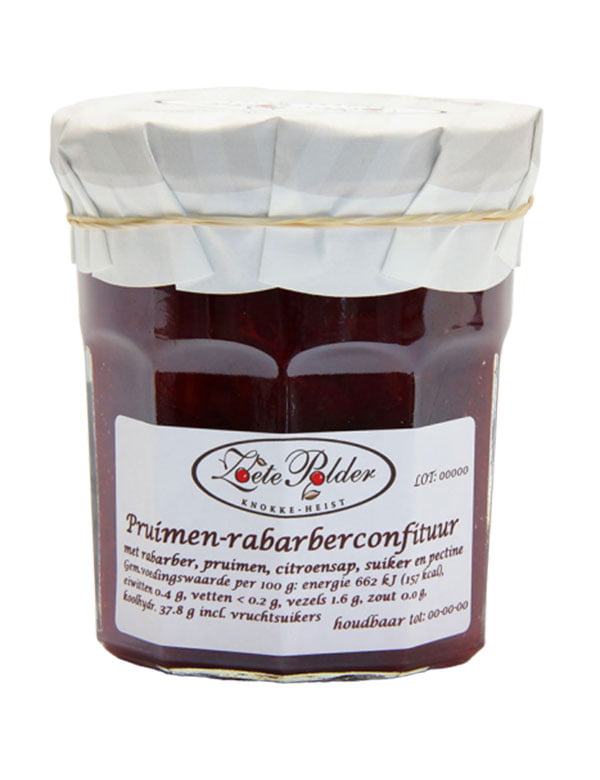 Confituur van pruimen en rabarber