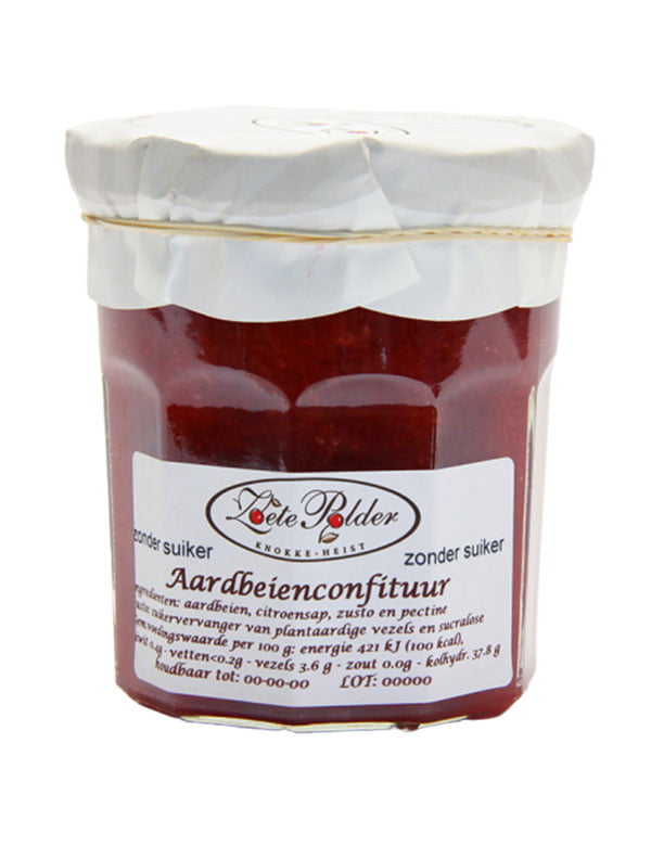 Confituur van aardbeien (met zoetstof)