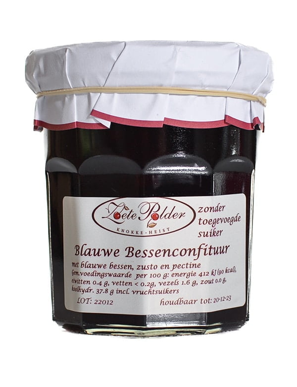 Confituur van blauwe bessen (met zoetstof)